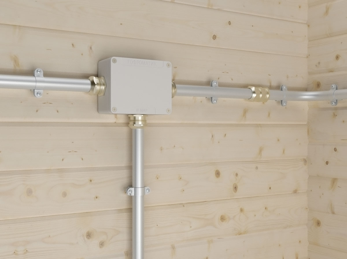 Применение стальных труб ГОФРОМАТИК для скрытой электропроводки в деревянных домах Применение стальных труб ГОФРОМАТИК для скрытой электропроводки в деревянных домах