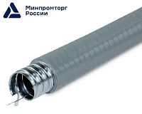 Металлорукав в ПВХ изоляции МПГ нг толстостенный 25 (50 м/уп.) серый с протяжкой ГОФРОМАТИК